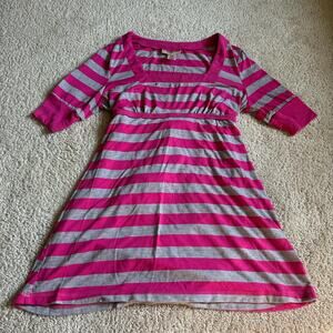 Y2K Bratz Pink and grey striped long top